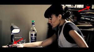 Still frame from our fake trailer "Obsession"